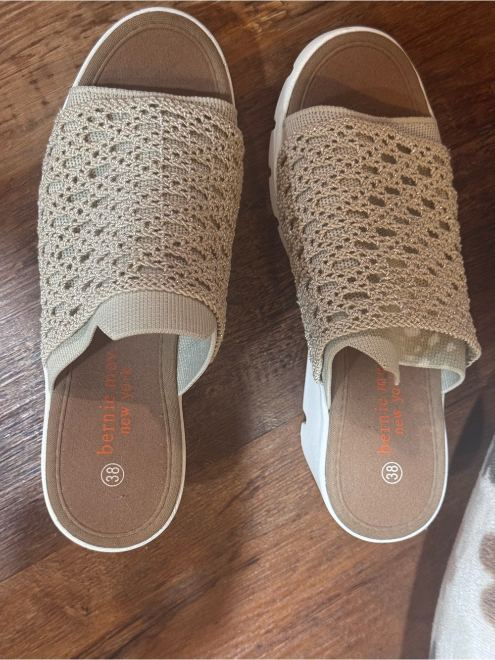 bernie mev. Crochet Slide Mules in Taupe
